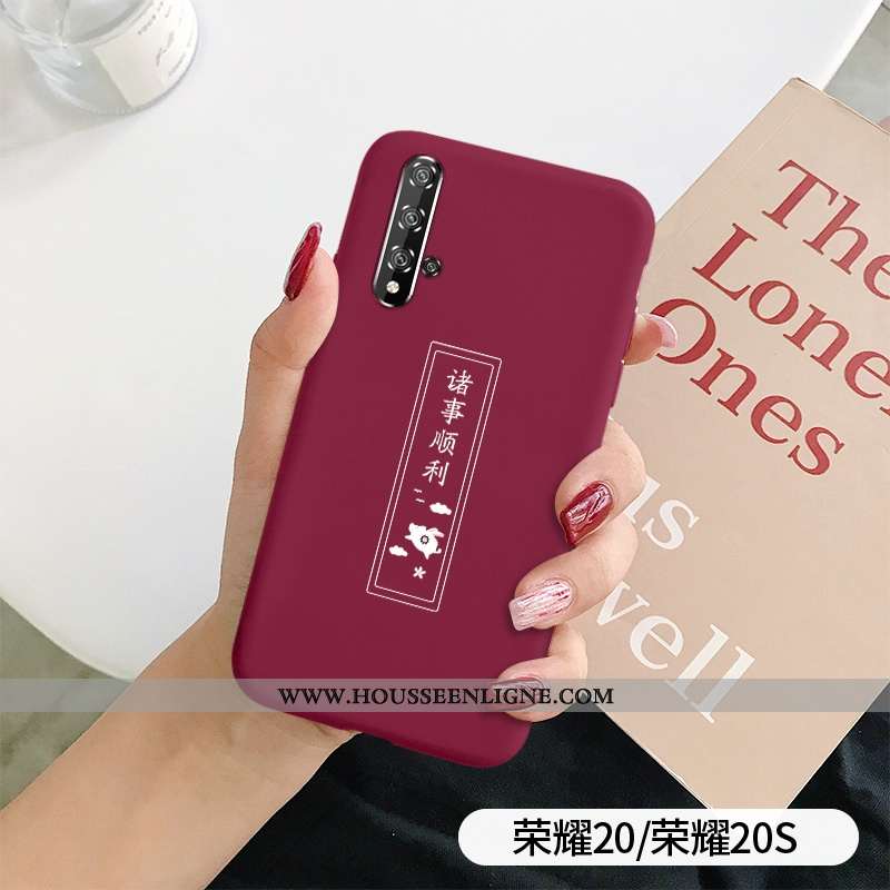 Housse Honor 20 Personnalité Ultra Mode Étui Amoureux Net Rouge Coque