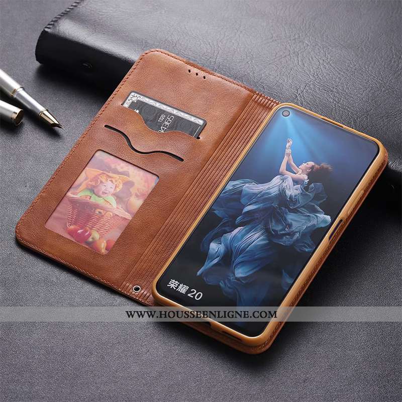 Housse Honor 20 Pro Cuir Protection Téléphone Portable Incassable Rouge Portefeuille Étui