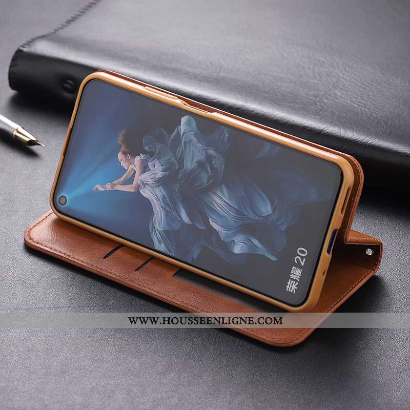 Housse Honor 20 Pro Cuir Protection Téléphone Portable Incassable Rouge Portefeuille Étui