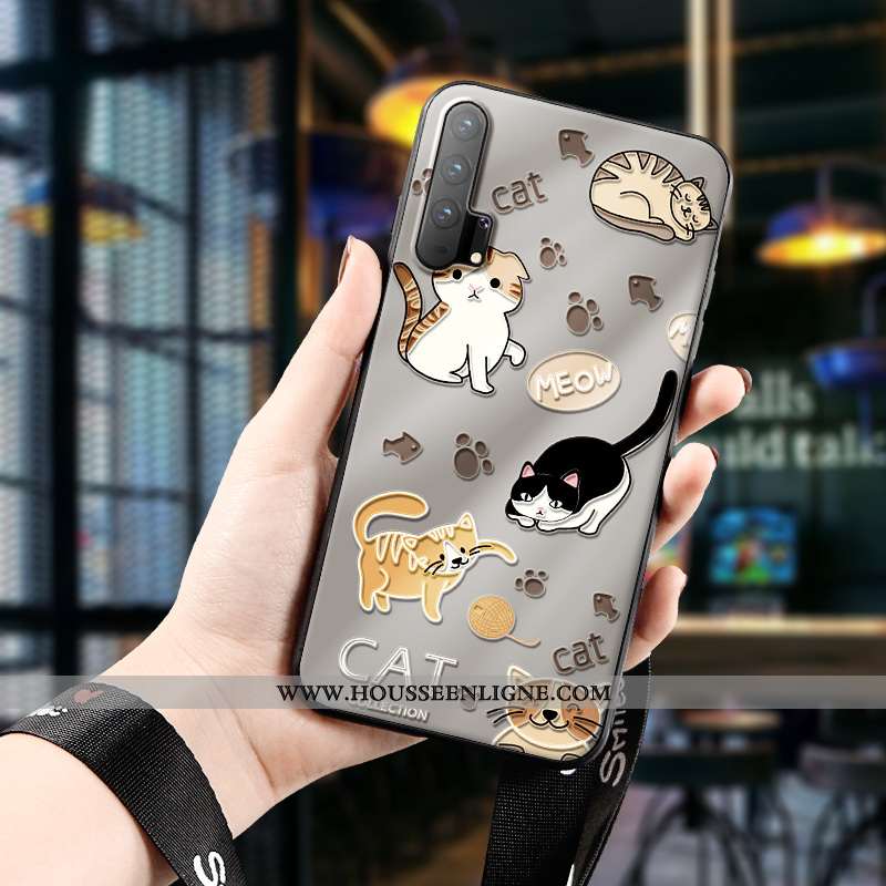 Housse Honor 20 Pro Dessin Animé Charmant Incassable Coque Protection Fluide Doux Net Rouge Gris