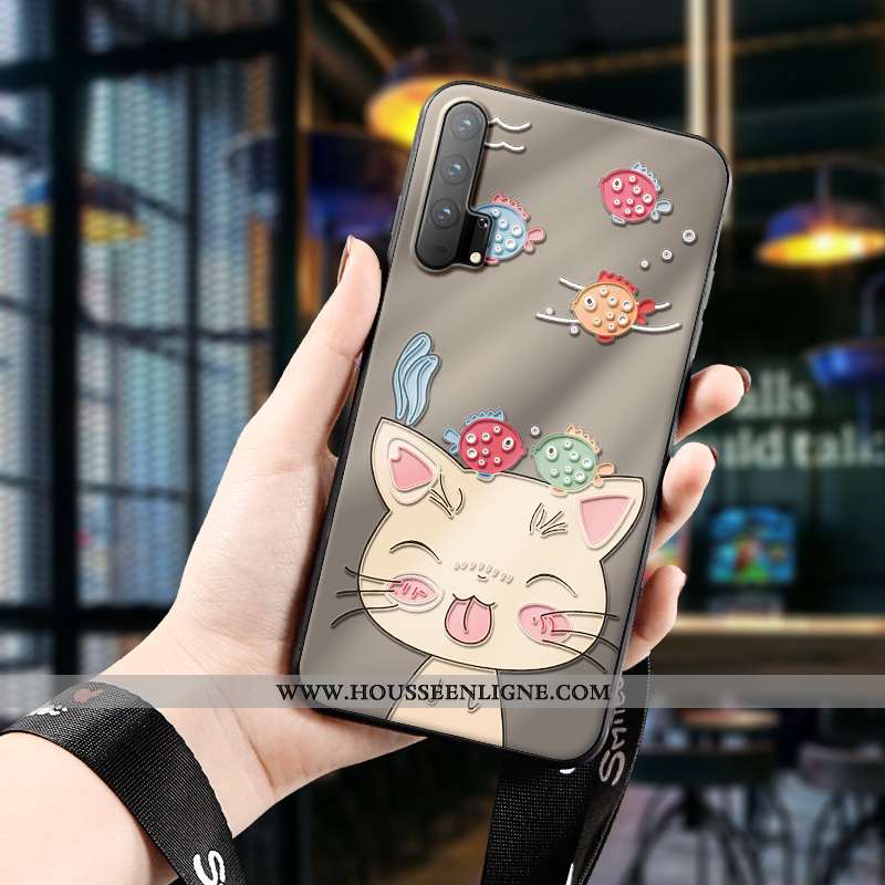 Housse Honor 20 Pro Dessin Animé Charmant Incassable Coque Protection Fluide Doux Net Rouge Gris
