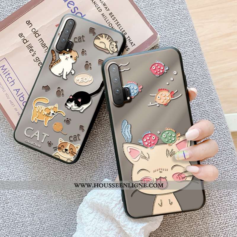 Housse Honor 20 Pro Dessin Animé Charmant Incassable Coque Protection Fluide Doux Net Rouge Gris