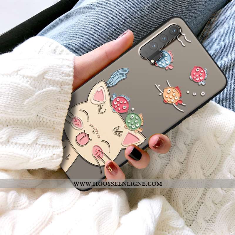 Housse Honor 20 Pro Dessin Animé Charmant Incassable Coque Protection Fluide Doux Net Rouge Gris