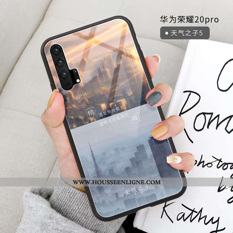 Housse Honor 20 Pro Fluide Doux Silicone Légère Verre Étui Tendance Gris
