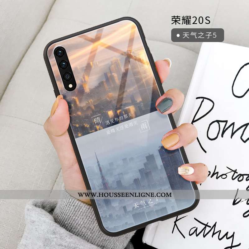 Housse Honor 20 Pro Fluide Doux Silicone Légère Verre Étui Tendance Gris