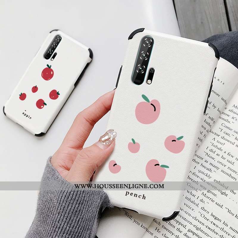 Housse Honor 20 Pro Modèle Fleurie Silicone Soie Mulberry Frais Citron Étui Petit Blanche