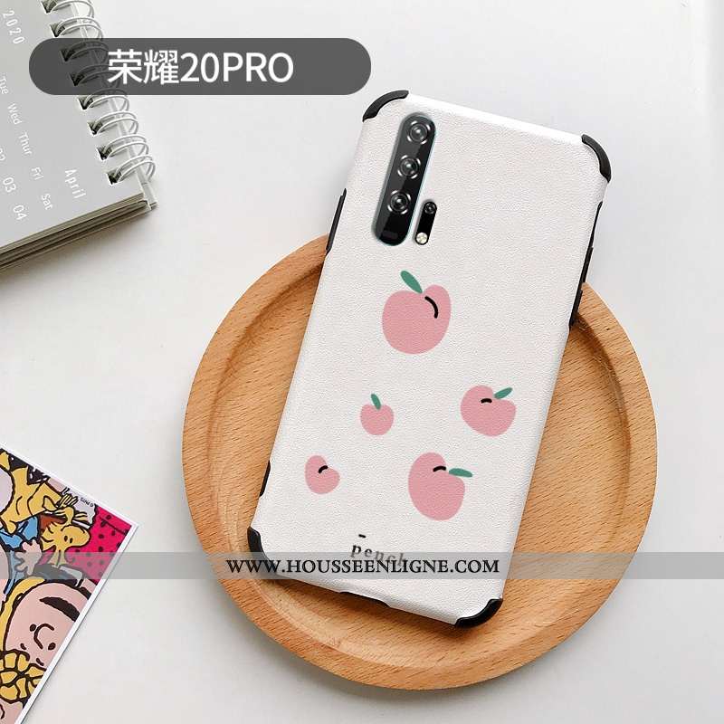 Housse Honor 20 Pro Modèle Fleurie Silicone Soie Mulberry Frais Citron Étui Petit Blanche