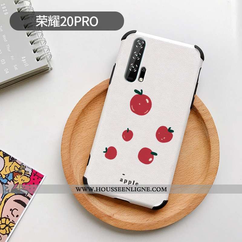 Housse Honor 20 Pro Modèle Fleurie Silicone Soie Mulberry Frais Citron Étui Petit Blanche