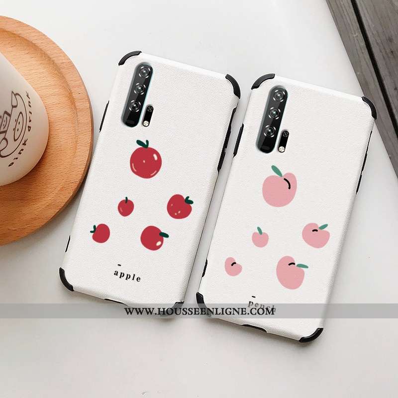 Housse Honor 20 Pro Modèle Fleurie Silicone Soie Mulberry Frais Citron Étui Petit Blanche