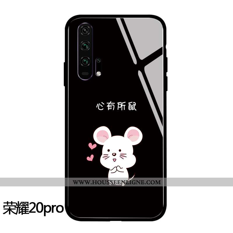 Housse Honor 20 Pro Personnalité Dessin Animé Charmant Noir Verre Nouveau Incassable