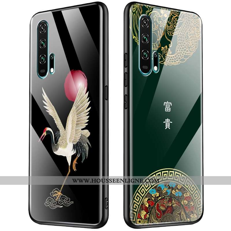 Housse Honor 20 Pro Protection Verre Noir Téléphone Portable Vent Créatif Élégant