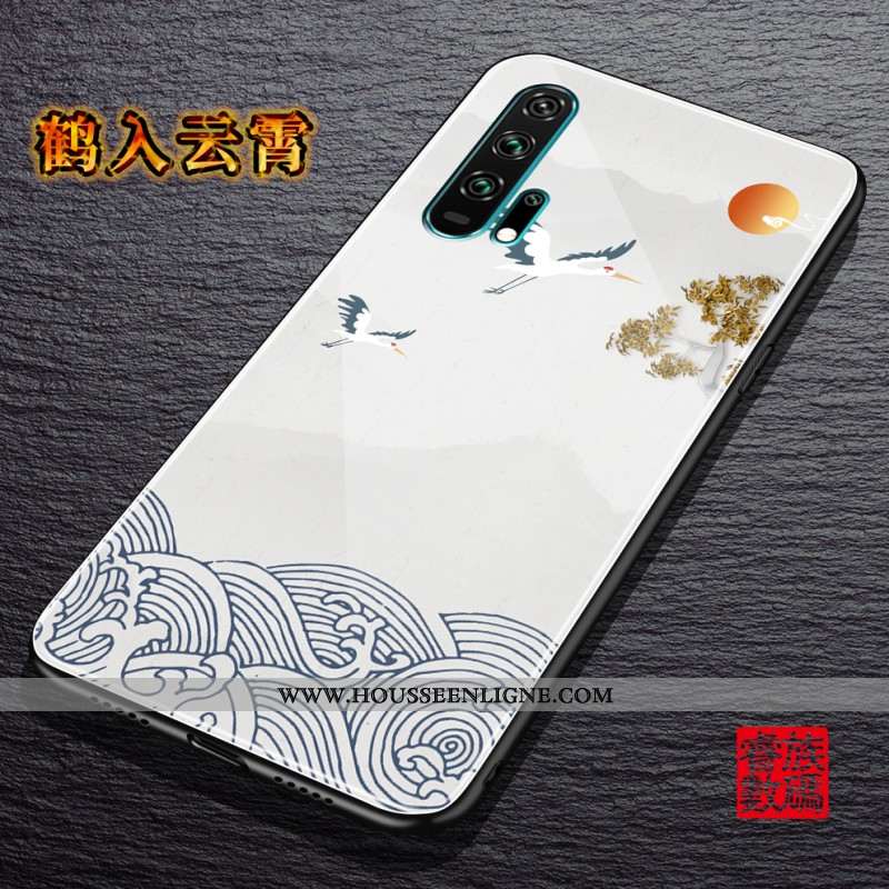 Housse Honor 20 Pro Protection Verre Noir Téléphone Portable Vent Créatif Élégant