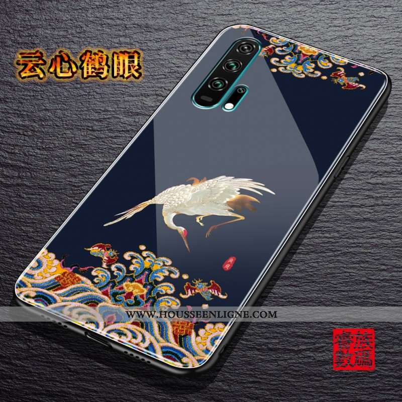 Housse Honor 20 Pro Protection Verre Noir Téléphone Portable Vent Créatif Élégant