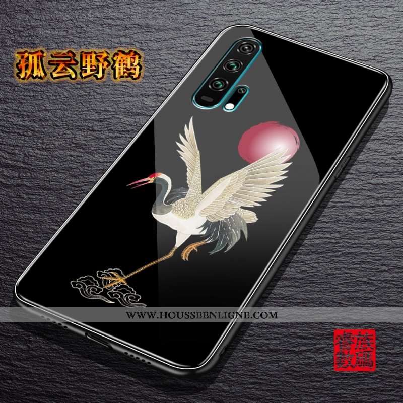 Housse Honor 20 Pro Protection Verre Noir Téléphone Portable Vent Créatif Élégant