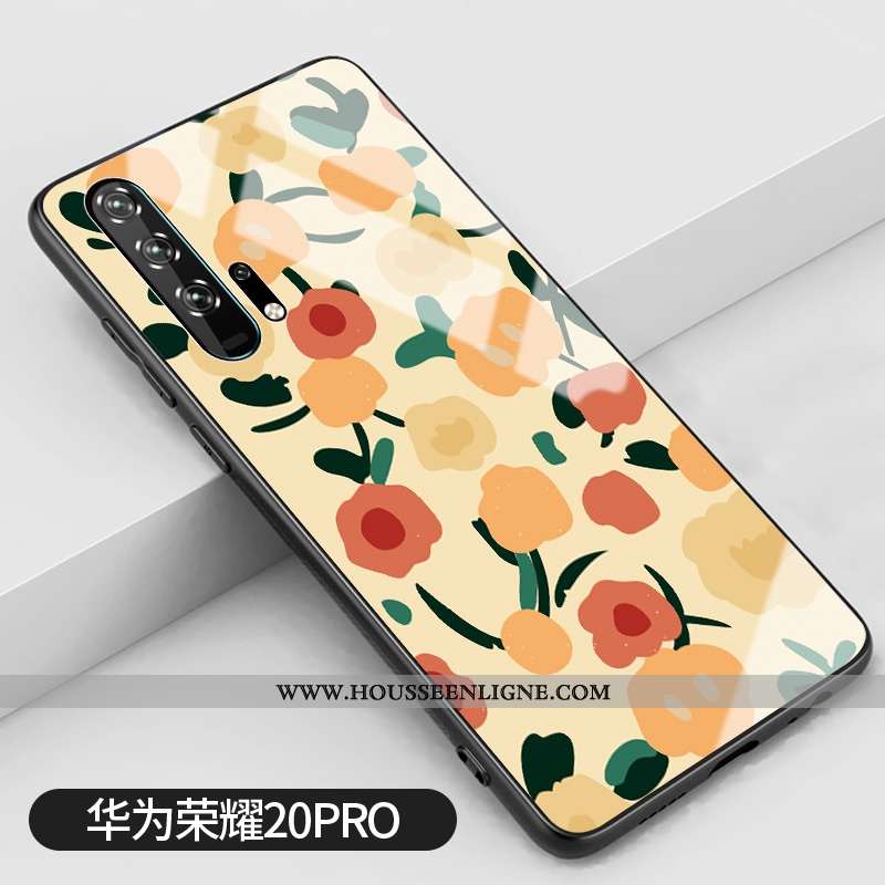 Housse Honor 20 Pro Protection Verre Simple Incassable Coque Frais Vintage Jaune