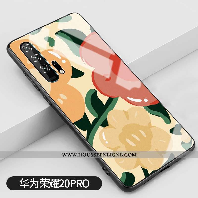 Housse Honor 20 Pro Protection Verre Simple Incassable Coque Frais Vintage Jaune