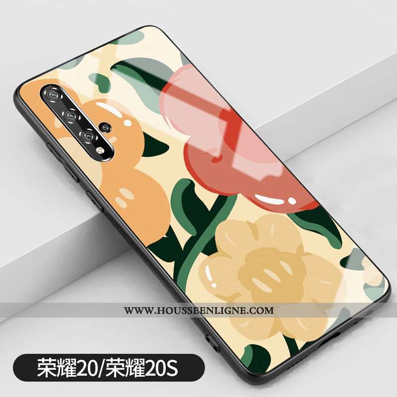 Housse Honor 20 Pro Protection Verre Simple Incassable Coque Frais Vintage Jaune