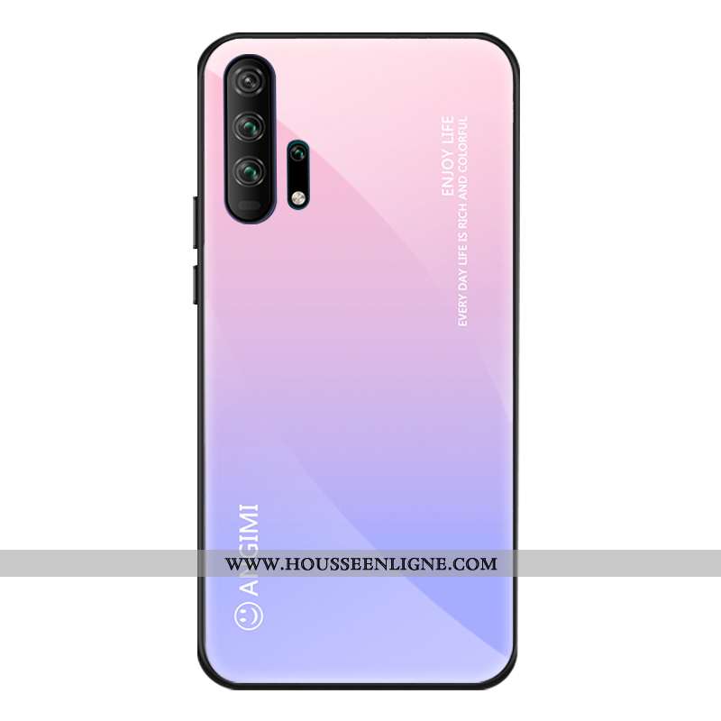 Housse Honor 20 Pro Protection Verre Tout Compris Silicone Incassable Dégradé Tendance Rose