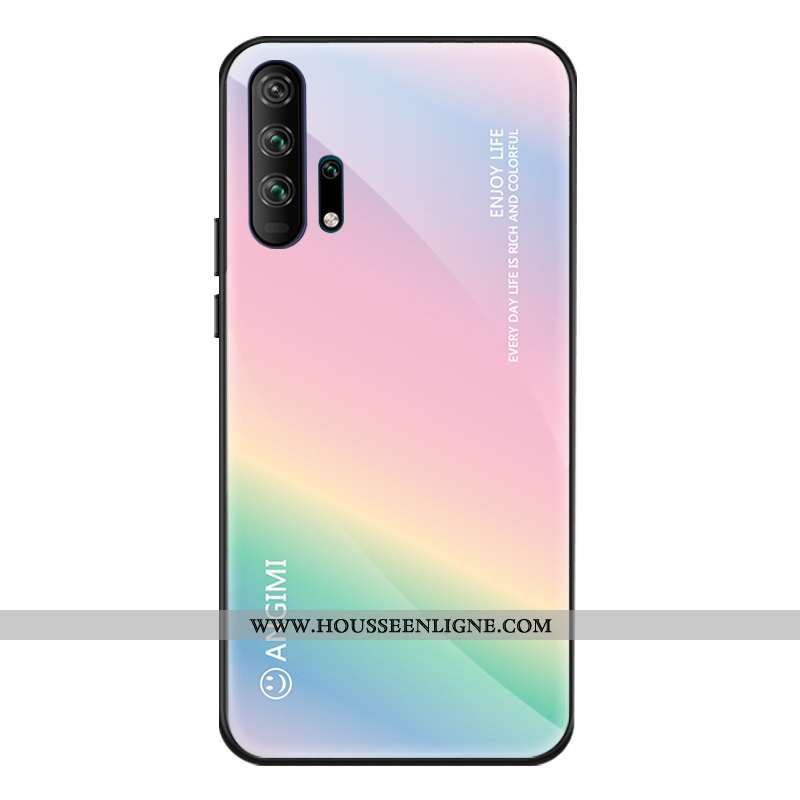 Housse Honor 20 Pro Protection Verre Tout Compris Silicone Incassable Dégradé Tendance Rose