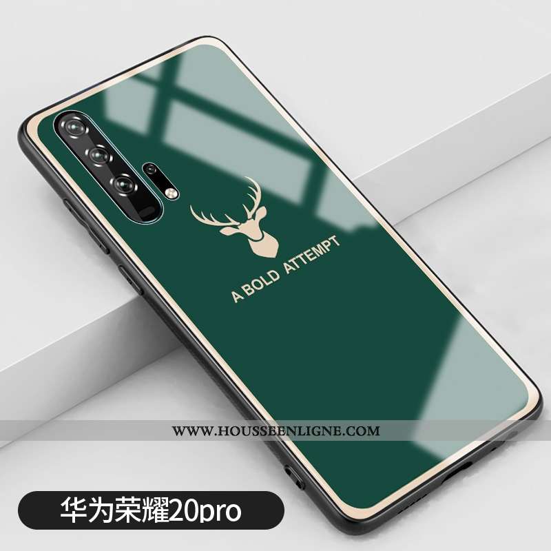Housse Honor 20 Pro Verre Créatif Vert Clair Téléphone Portable Miroir Petit Verte