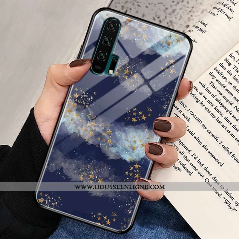 Housse Honor 20 Pro Verre Tendance Incassable Bleu Protection Téléphone Portable Rose