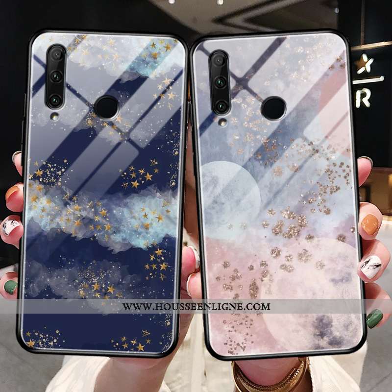 Housse Honor 20 Pro Verre Tendance Incassable Bleu Protection Téléphone Portable Rose