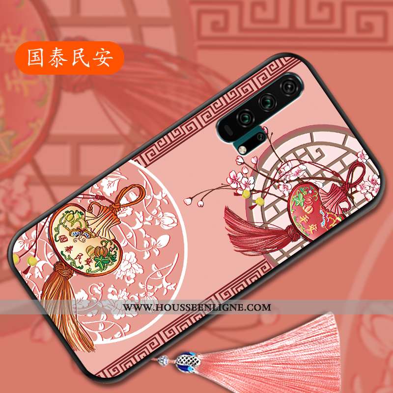 Housse Honor 20 Pro Vintage Ultra Étui Légère Rose Fluide Doux Gaufrage