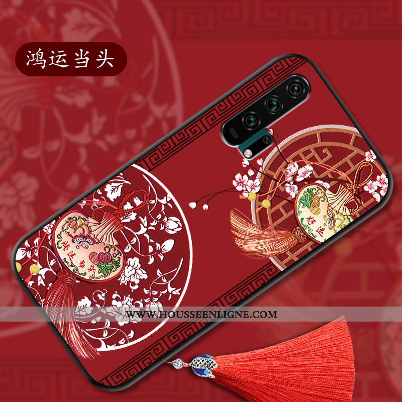 Housse Honor 20 Pro Vintage Ultra Étui Légère Rose Fluide Doux Gaufrage