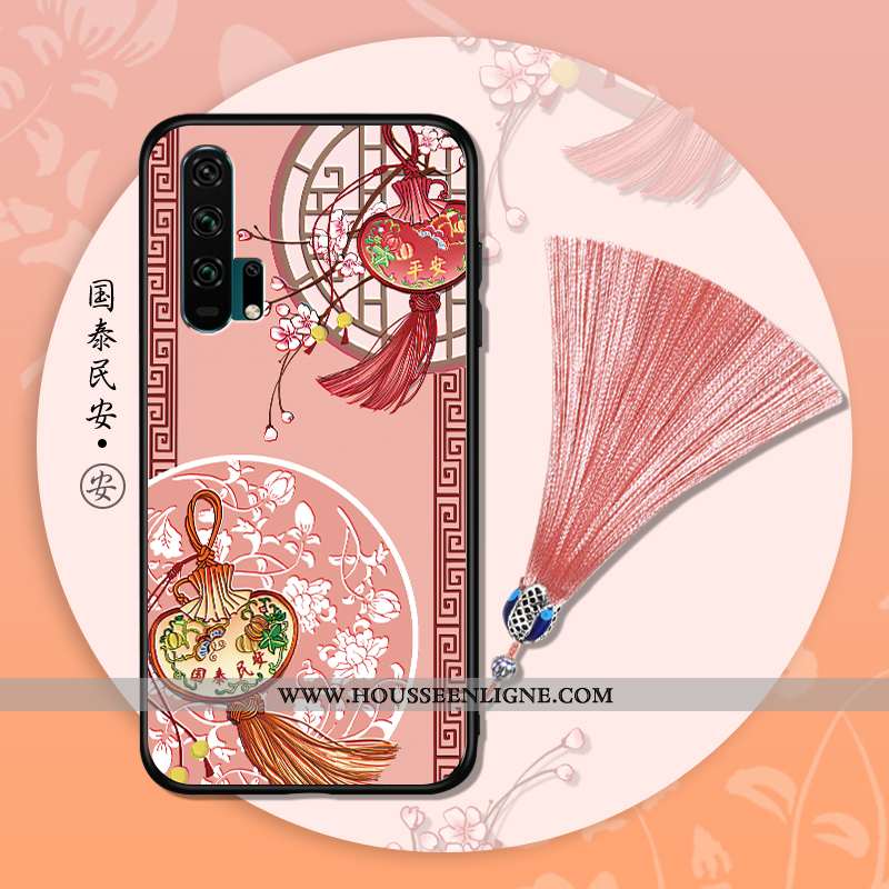 Housse Honor 20 Pro Vintage Ultra Étui Légère Rose Fluide Doux Gaufrage