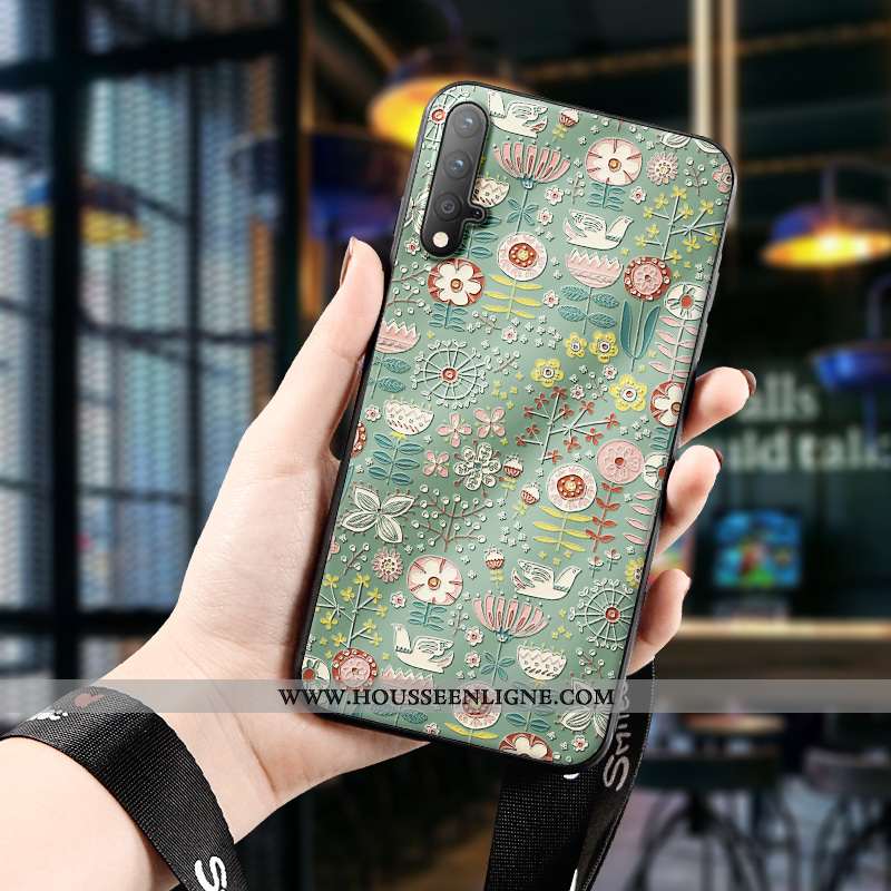 Housse Honor 20 Protection Personnalité Tendance Téléphone Portable Fluide Doux Étui Silicone Verte
