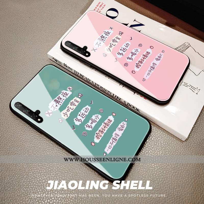 Housse Honor 20 Protection Verre Coque Vert Téléphone Portable Jeunesse Créatif Verte