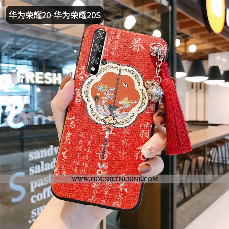 Housse Honor 20 Silicone Protection Vent Incassable Vintage Coque Étui Rouge