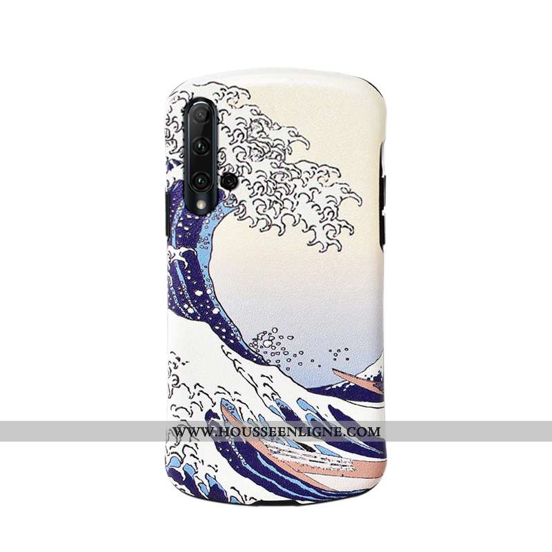 Housse Honor 20 Tendance Modèle Fleurie Europe Coque Petit Gaufrage Soie Mulberry Beige