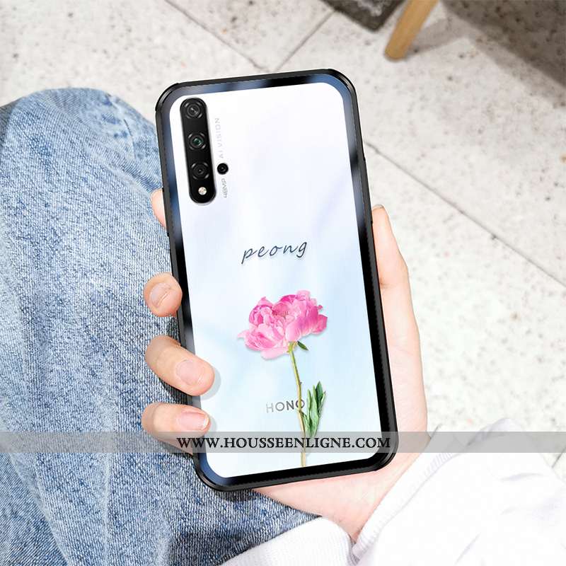 Housse Honor 20 Transparent Tendance Frais Fluide Doux Étui Feuilles Coque Verte
