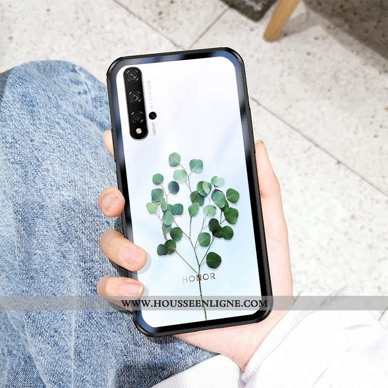 Housse Honor 20 Transparent Tendance Frais Fluide Doux Étui Feuilles Coque Verte