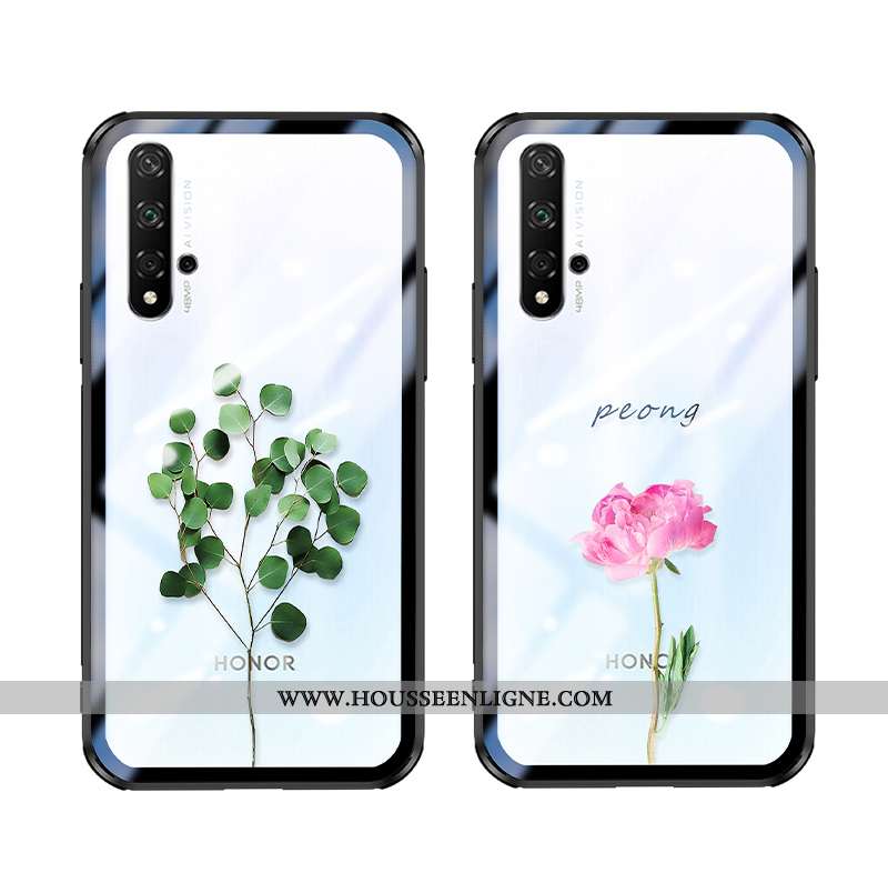 Housse Honor 20 Transparent Tendance Frais Fluide Doux Étui Feuilles Coque Verte