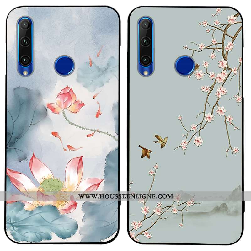Housse Honor 20 Ultra Tendance Bleu Fluide Doux Légère Style Chinois Vent