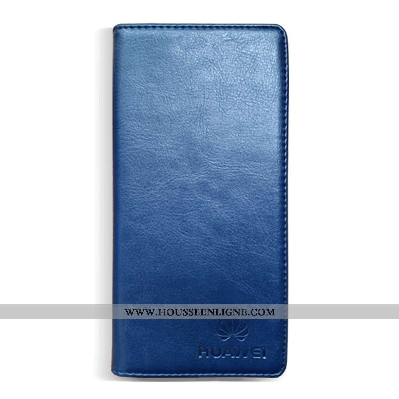 Housse Honor 30 Cuir Véritable Cuir Étui Business Coque Tout Compris Simple Bleu Foncé