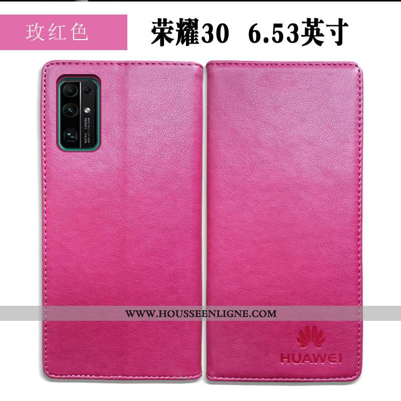 Housse Honor 30 Cuir Véritable Cuir Étui Business Coque Tout Compris Simple Bleu Foncé