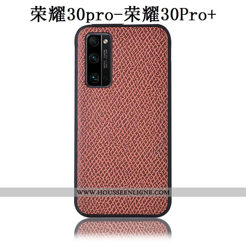 Housse Honor 30 Pro Cuir Véritable Modèle Fleurie Étui Tout Compris Coque Incassable Mesh Rose