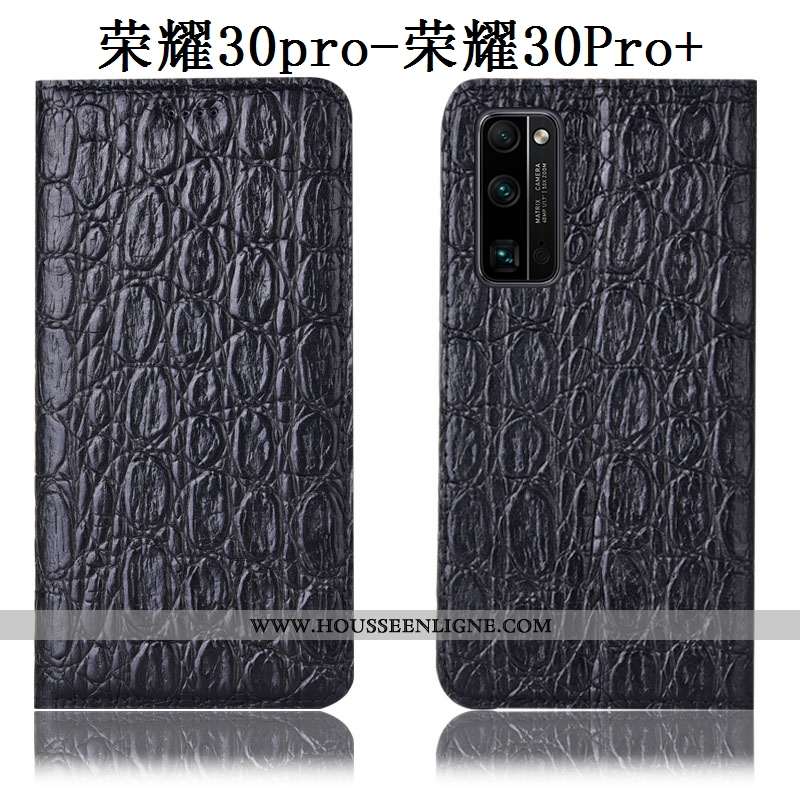 Housse Honor 30 Pro Cuir Véritable Protection Téléphone Portable Étui Tout Compris Noir