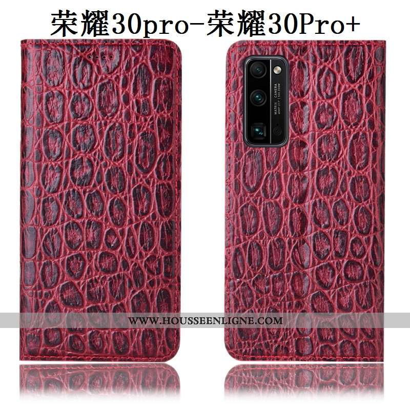 Housse Honor 30 Pro Cuir Véritable Protection Téléphone Portable Étui Tout Compris Noir