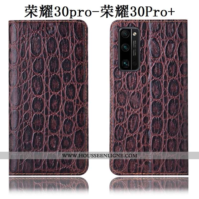Housse Honor 30 Pro Cuir Véritable Protection Téléphone Portable Étui Tout Compris Noir