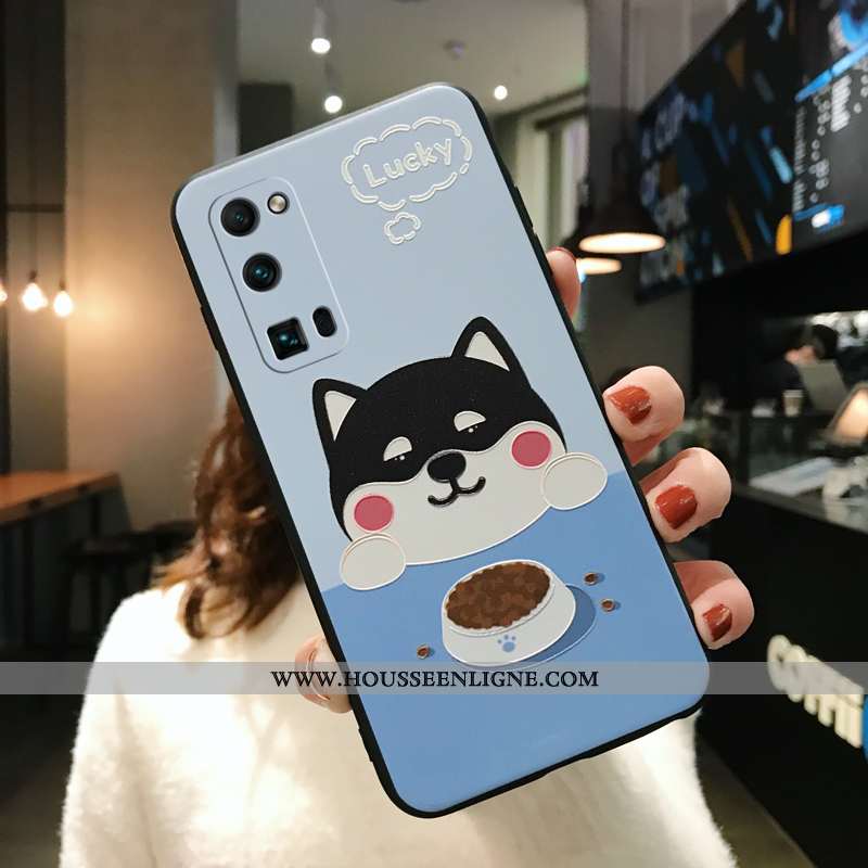 Housse Honor 30 Pro Gaufrage Dessin Animé Net Rouge Coque Silicone Créatif Légères Bleu