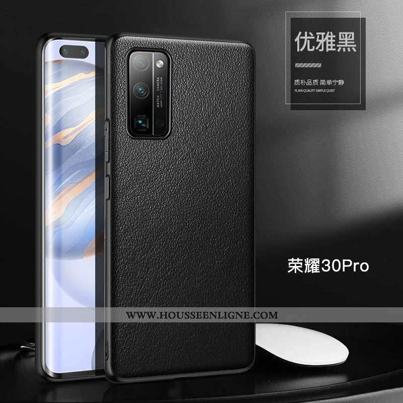 Housse Honor 30 Pro Personnalité Cuir Véritable Orange Net Rouge Cuir Haut Cuir Étui