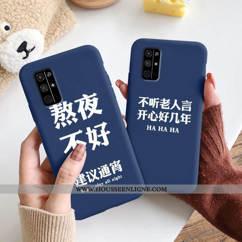 Housse Honor 30s Protection Personnalité Coque Incassable Bleu Marin Créatif Silicone Bleu Foncé