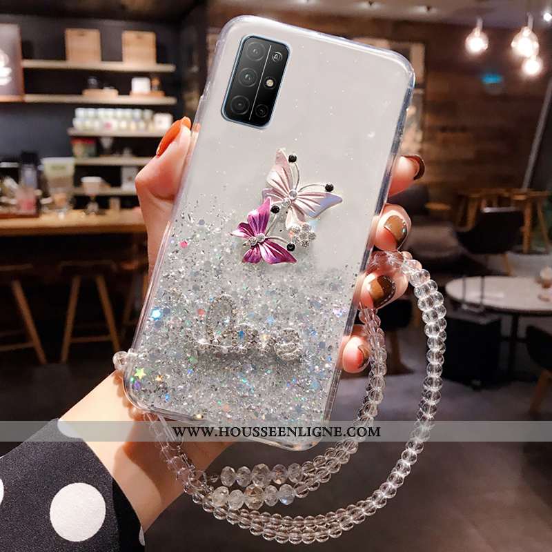 Housse Honor 30s Silicone Personnalité Incassable Blanc Étui Créatif Chaîne De Perles Blanche