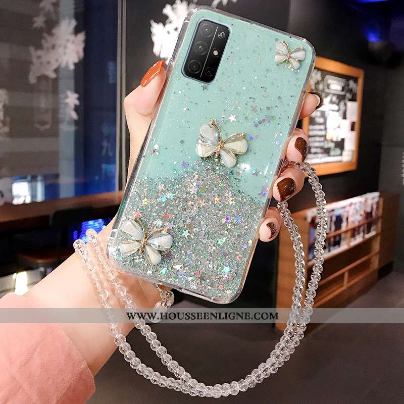 Housse Honor 30s Silicone Personnalité Incassable Blanc Étui Créatif Chaîne De Perles Blanche