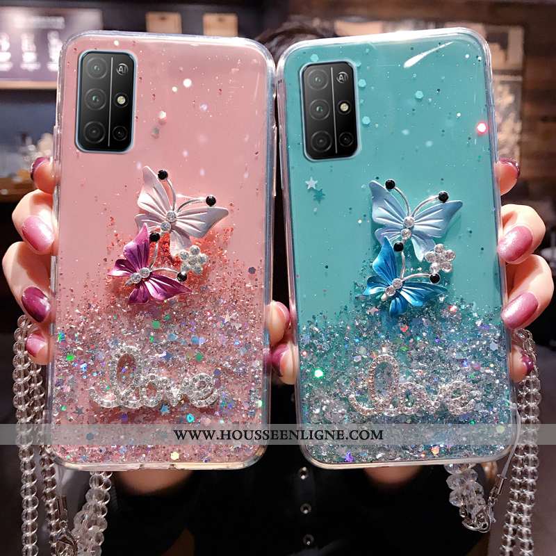 Housse Honor 30s Silicone Personnalité Incassable Blanc Étui Créatif Chaîne De Perles Blanche