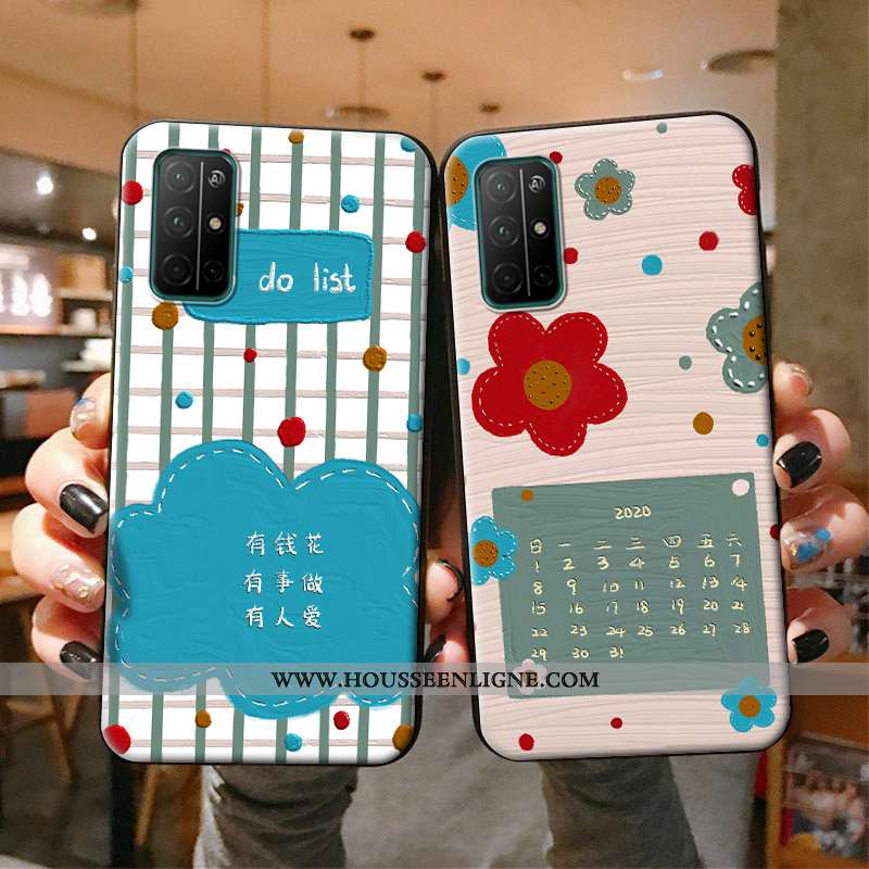 Housse Honor 30s Silicone Protection Petit Frais Téléphone Portable Gaufrage Étui Beige
